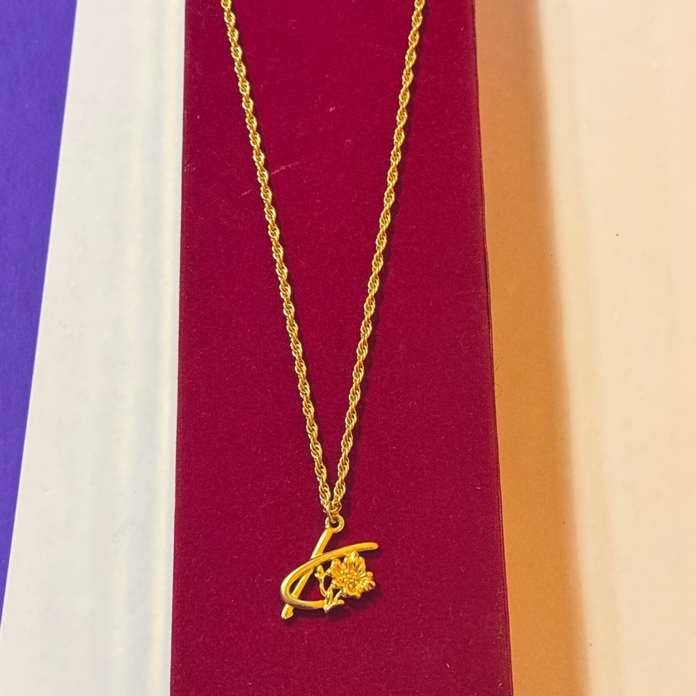 Kenzo Gold Necklace with Floral Accent - Picture 8 of 13